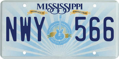 MS license plate NWY566