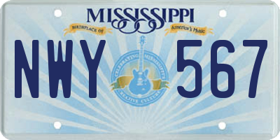 MS license plate NWY567