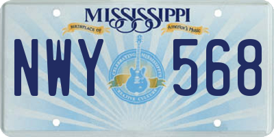 MS license plate NWY568