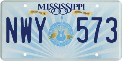 MS license plate NWY573