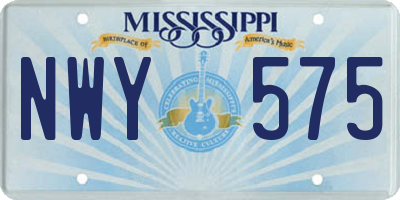 MS license plate NWY575