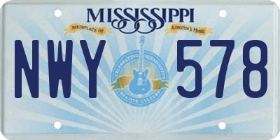 MS license plate NWY578