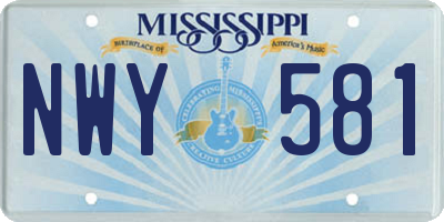MS license plate NWY581