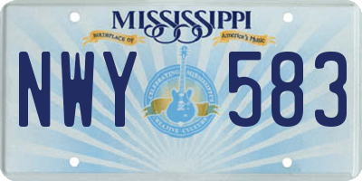 MS license plate NWY583