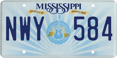 MS license plate NWY584