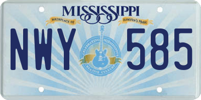 MS license plate NWY585