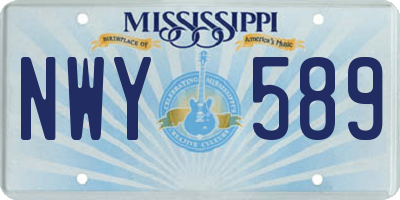 MS license plate NWY589