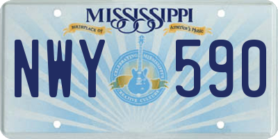 MS license plate NWY590