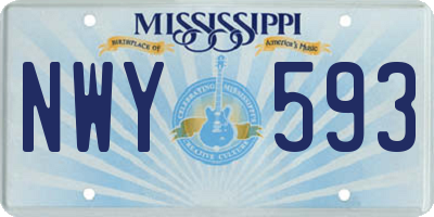 MS license plate NWY593