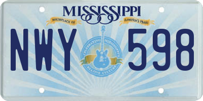 MS license plate NWY598