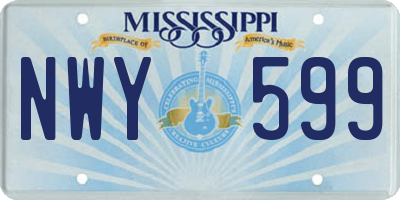 MS license plate NWY599