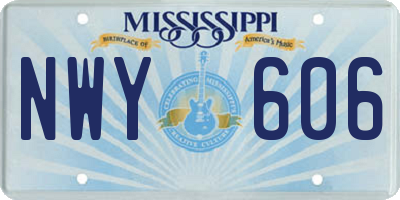 MS license plate NWY606