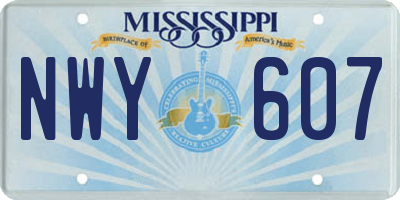 MS license plate NWY607