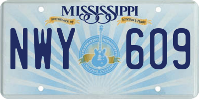 MS license plate NWY609
