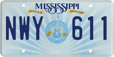 MS license plate NWY611