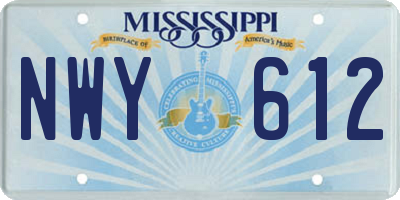 MS license plate NWY612