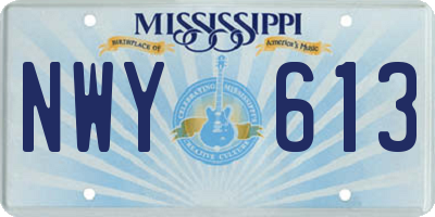 MS license plate NWY613
