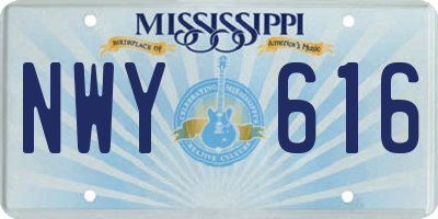 MS license plate NWY616