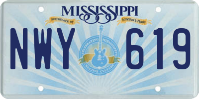 MS license plate NWY619