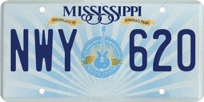 MS license plate NWY620