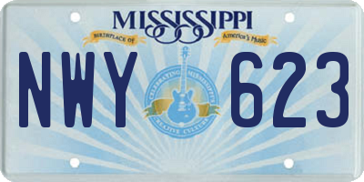 MS license plate NWY623