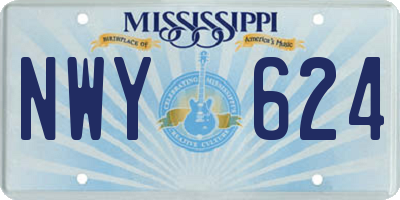 MS license plate NWY624