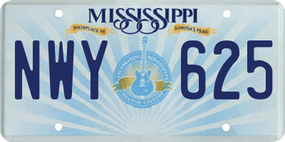 MS license plate NWY625