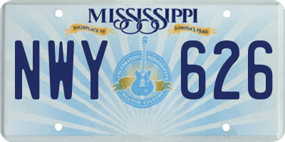 MS license plate NWY626