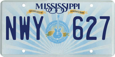 MS license plate NWY627