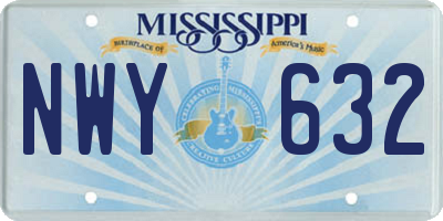 MS license plate NWY632