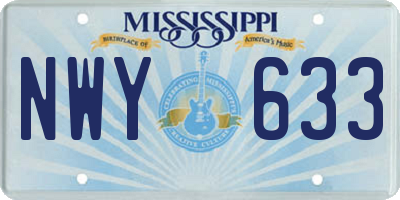 MS license plate NWY633