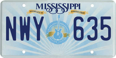 MS license plate NWY635