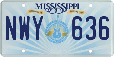 MS license plate NWY636