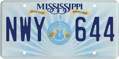 MS license plate NWY644