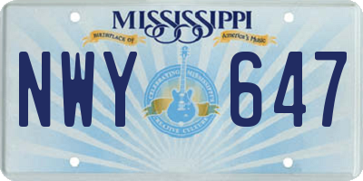 MS license plate NWY647