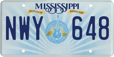 MS license plate NWY648