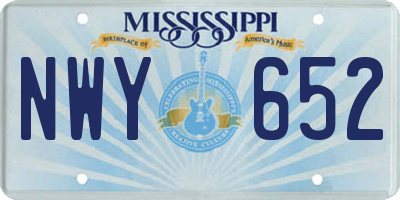 MS license plate NWY652