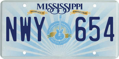 MS license plate NWY654