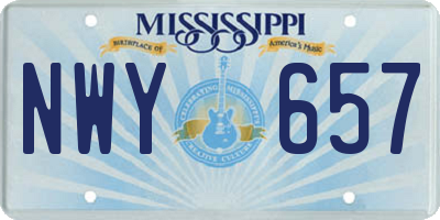 MS license plate NWY657