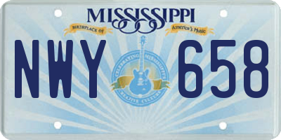 MS license plate NWY658