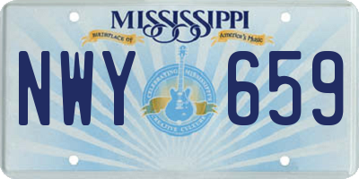 MS license plate NWY659