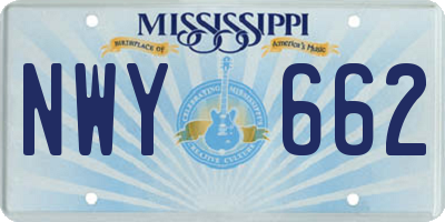 MS license plate NWY662