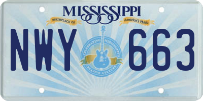 MS license plate NWY663