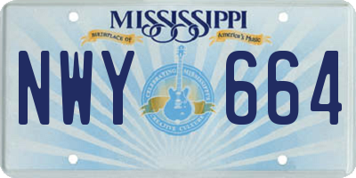 MS license plate NWY664