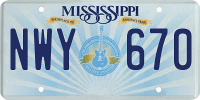 MS license plate NWY670