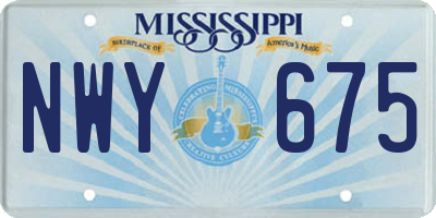 MS license plate NWY675