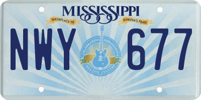 MS license plate NWY677