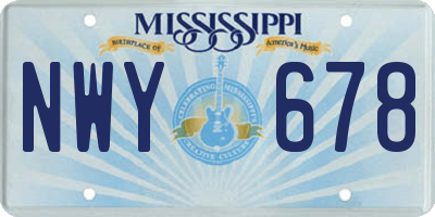 MS license plate NWY678