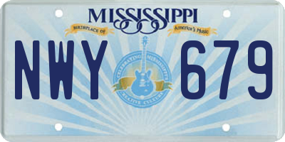 MS license plate NWY679
