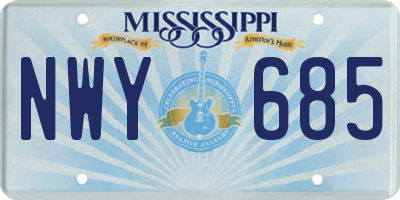 MS license plate NWY685